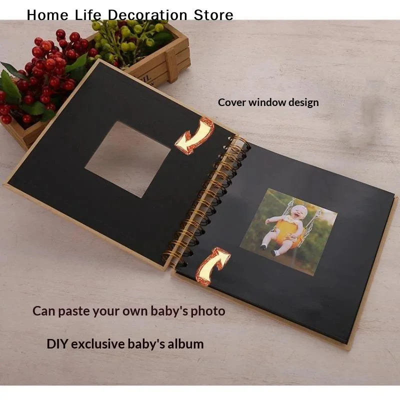 【H】Scrapbook Photo Album Memory Book Paper For Travel Wedding Anniversary Christmas Gifts Baby Shower Memories
