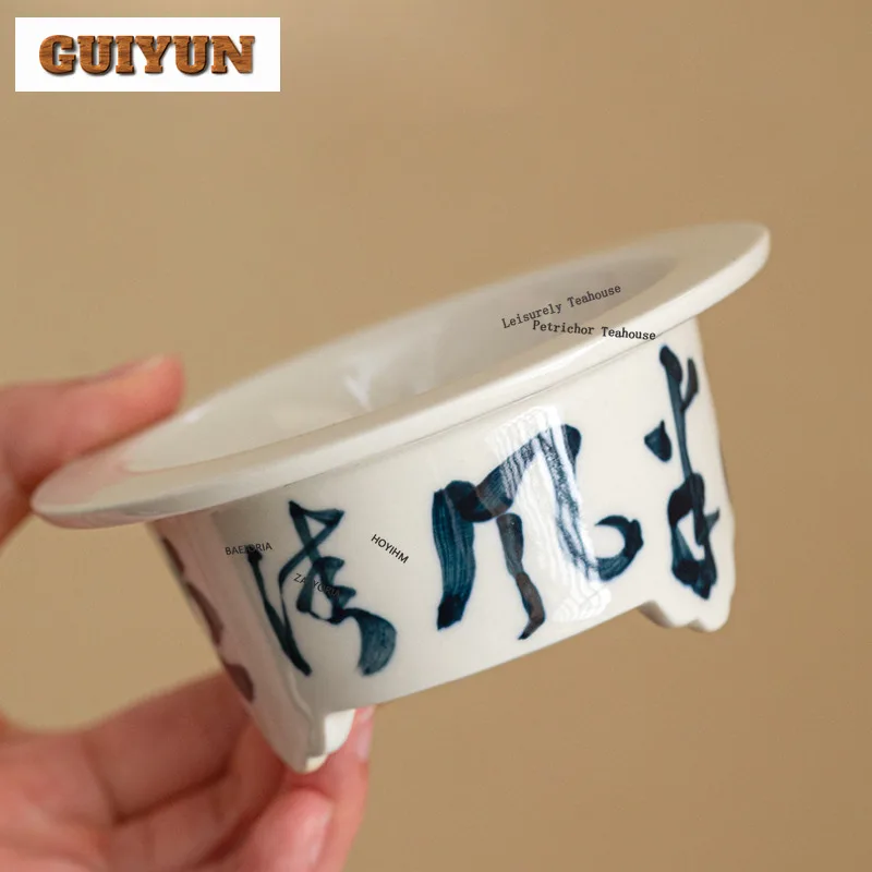 HOYIHM Plant Ash Handwritten Poems Ceramic Incense Holder Diffuser Incense Burners Aromatherapy Censer Yoga Craft