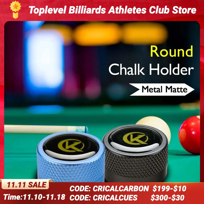 

KONLLEN Round Pool Cue Taom Chalk Holder-Portable Metal Cue Chalk Holder Case for Billiard Carom Cue Snooker Sports Accessories