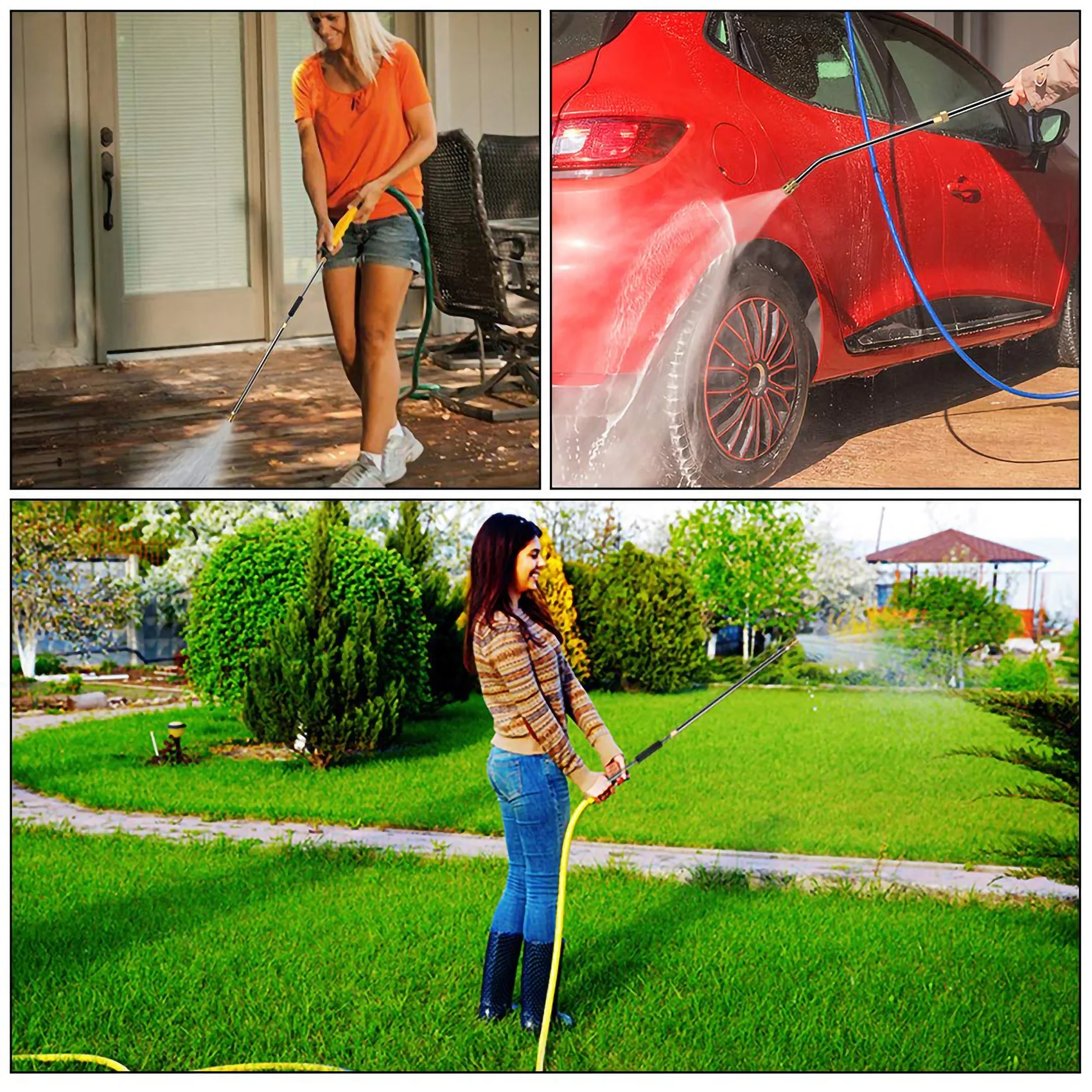 B50C Gutter Cleaning Tool Pressure Washer - Extension Wands, Roof Cleaner Lance Nozzle - 4000 Psi 5 Tips, Window Washing Accesso