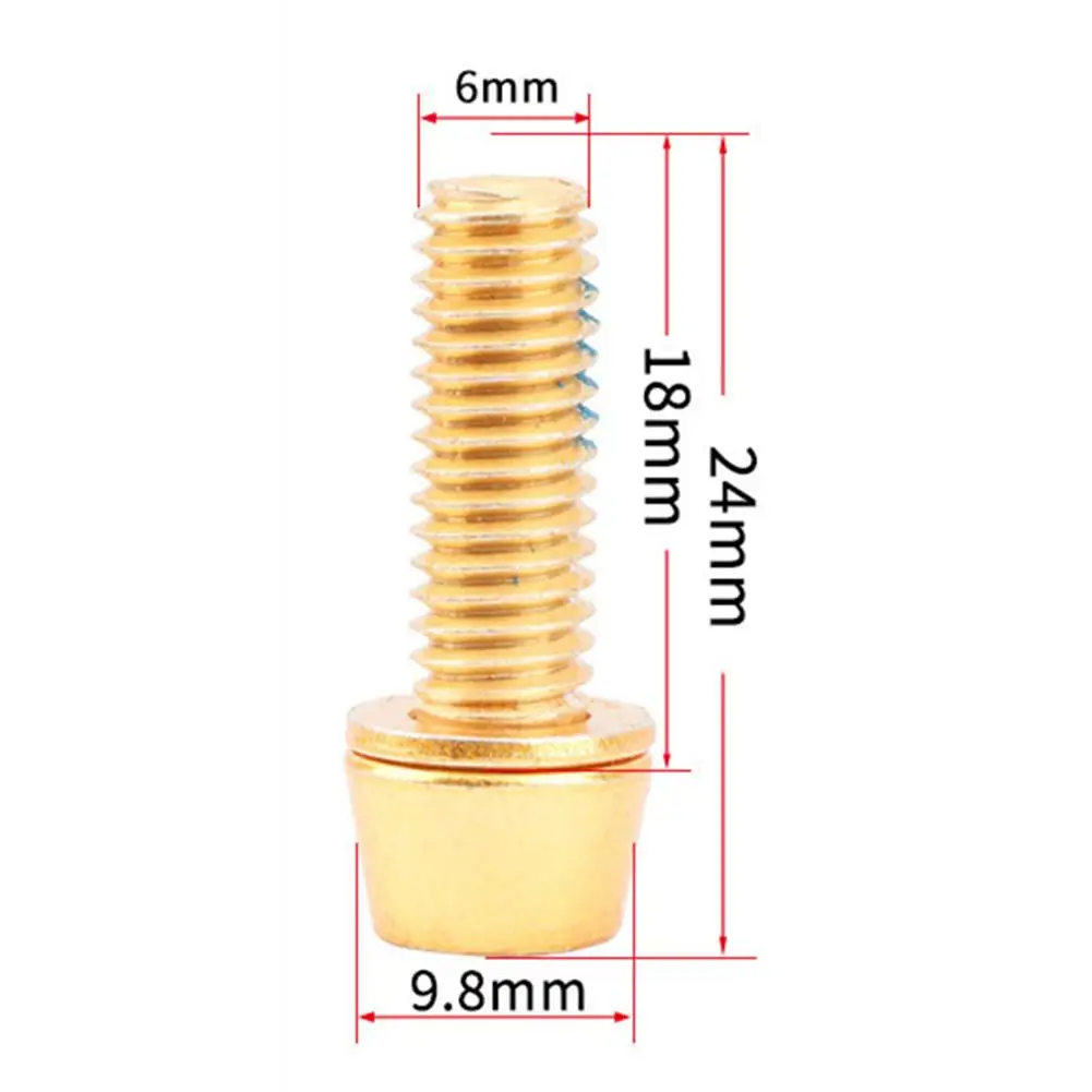 6ชิ้น M6 * 18มม. M6 * 20มม. สำหรับสลักเกลียวเบรคเบรคจักรยาน MTB จักรยานสกรูล็อคข้อเหวี่ยงสลักเกลียวสำหรับถนน