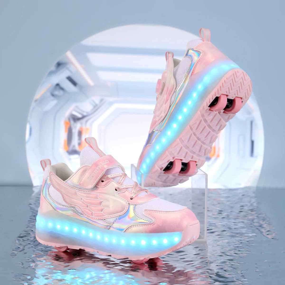 

8-Wheel Roller Sneakers for Boys: Kids' Invisible Skates, Girls' 4-Wheel Wheeled Shoes for Students