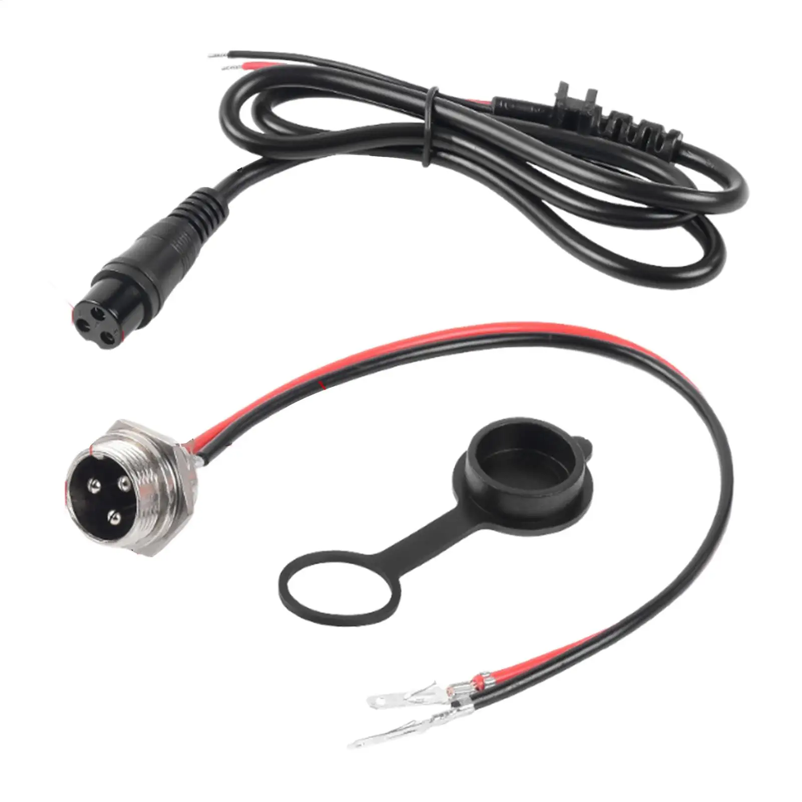 3 Pin Charging Port Cable Electric Scooter Dustproof Aviation Head Charger Plug Connector Waterproof Design Charging Port Socket