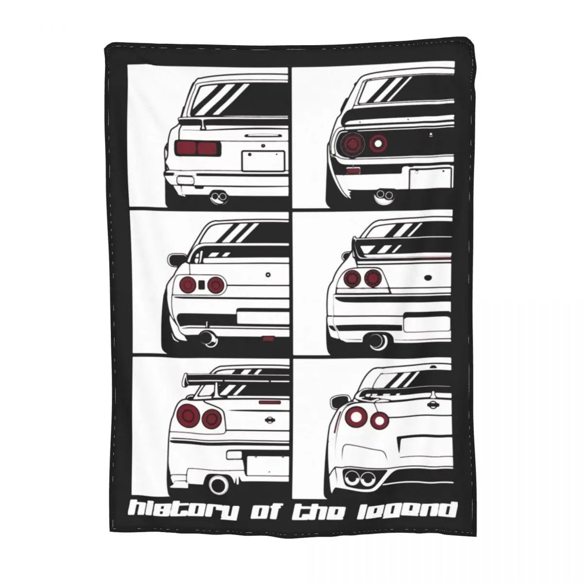 GTR Skyline History Merch Blanket Fleece Home Cars Motors Japan Jdm Datsun Throw Blankets Ultra-Soft for Couch Bedspreads