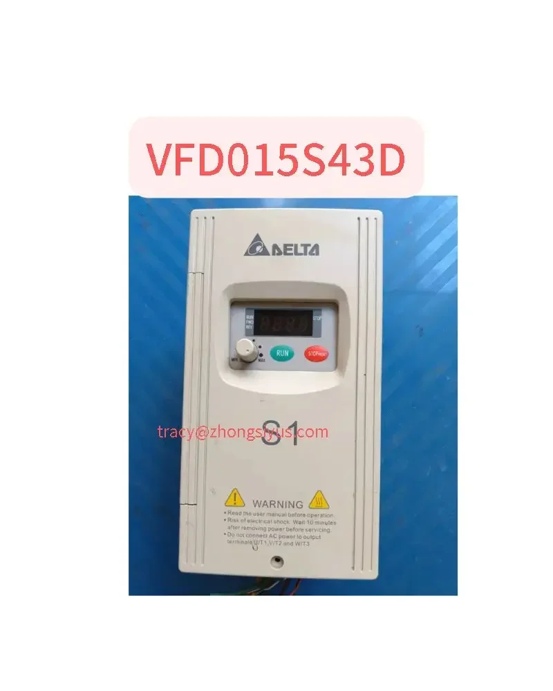 Used frequency converter 1.5kw three phase input VFD015S43D tested OK, in stock