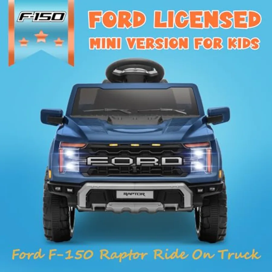 12V Licensed Toddler Ride On Car w/Remote Control, Battery Powered Kids Electric Car w/LED Lights, Bluetooth, Soft Start, 4-Whee