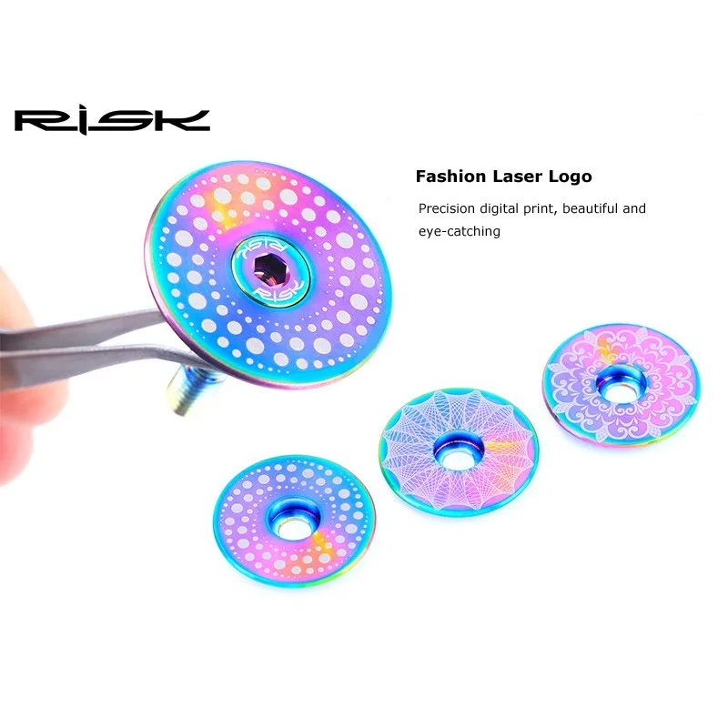 

RISK 1 Set M6x30mm Bike Headset Stem Bolt Titanium Alloy Bicycle Headset Cap Mountain Road Bike Headset Top Stem Cap Bolts