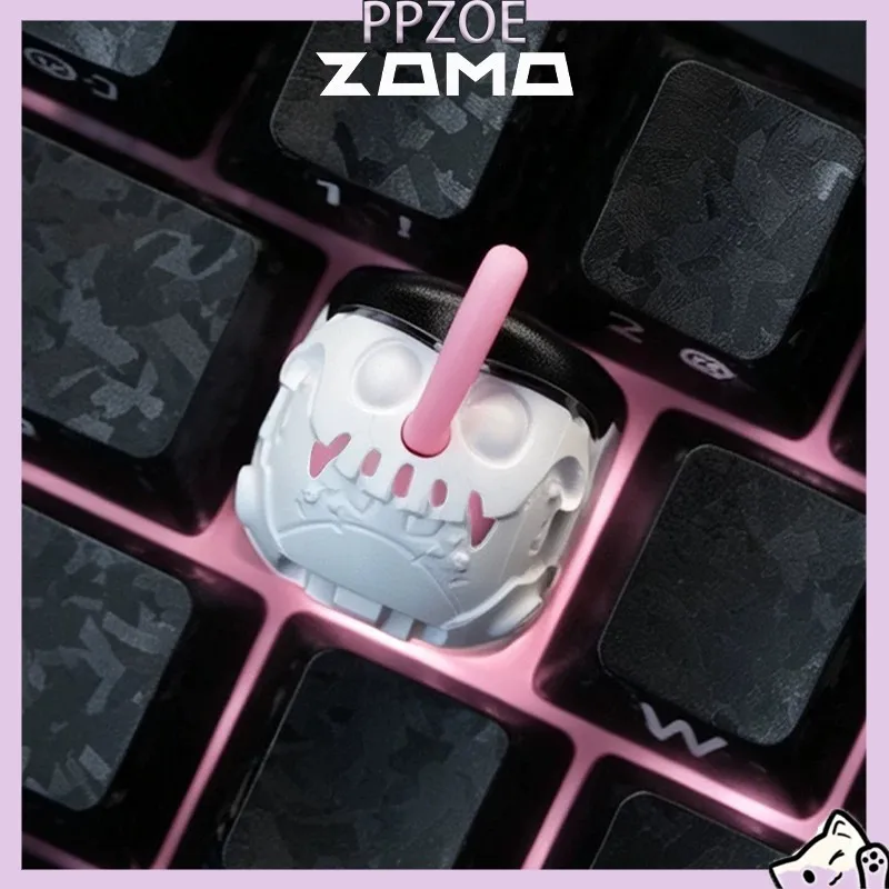 ZOMO for Pinocchio Metal Artisan Keycap,OEM Profile CNC Machined,Squeezable Silicone Nose,Backlit ESC Keycap for MX Mechanical
