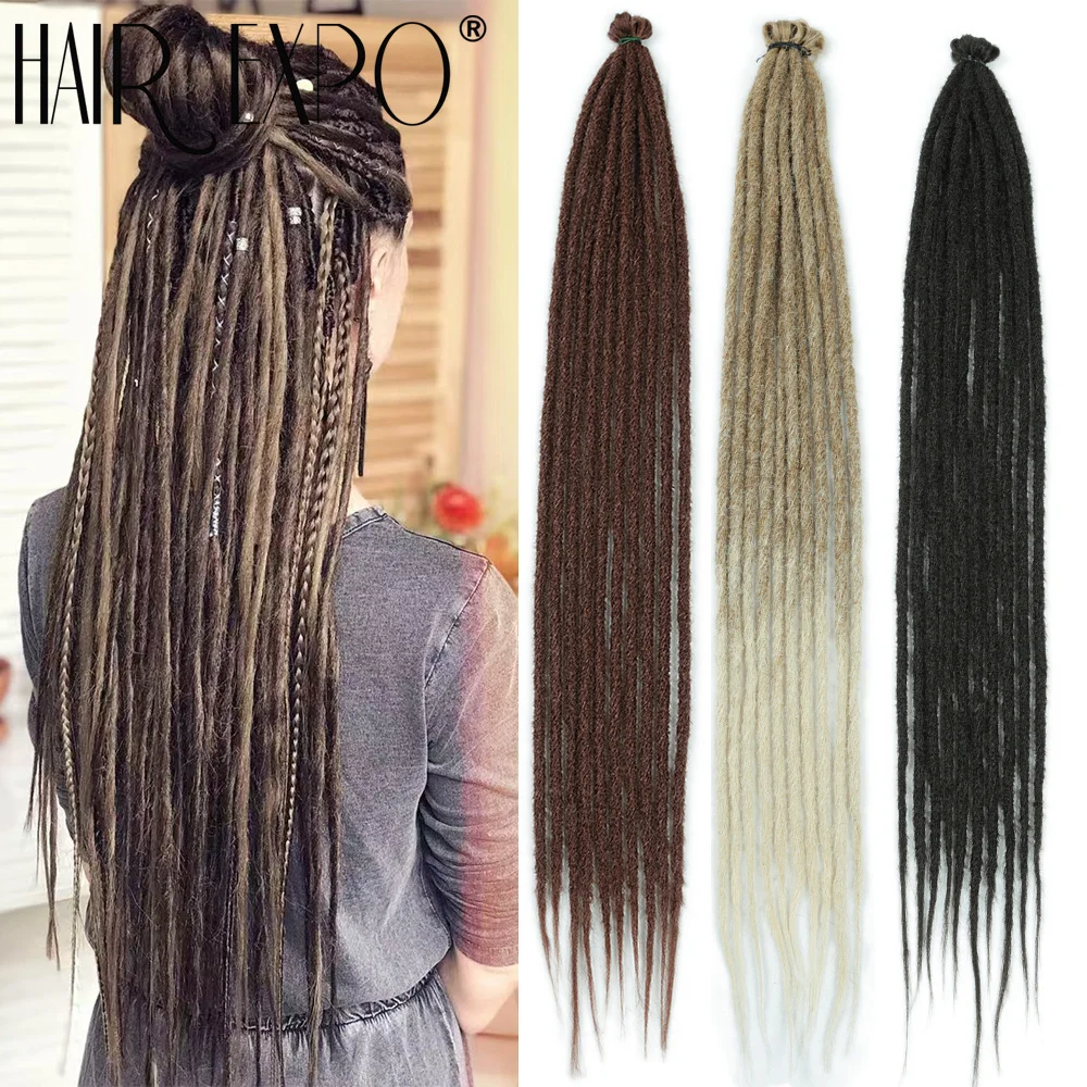 24 אינץ 'סינתטי sofs srochet srougs שיער רגאיי עבור רוק אנד רול היפי סגנון גדילים בעבודת יד