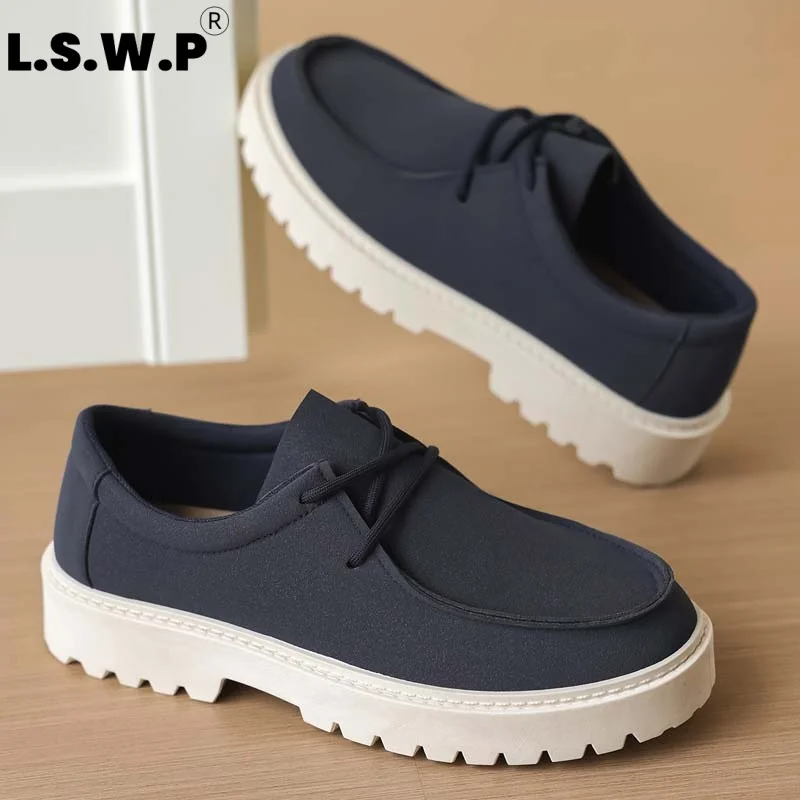 Men's Loafers, Retro-Style Casual Shoes for Men, with a Matte Suede Texture, Soft Feel, Lace-Up Design That Fits the Foot Shape, Thick Toothed Sole for Wear Resistance and Grip, Neat Stitching, Suitable for Jeans and Casual Pants, Perfect for Everyday Wear in Multiple Settings.