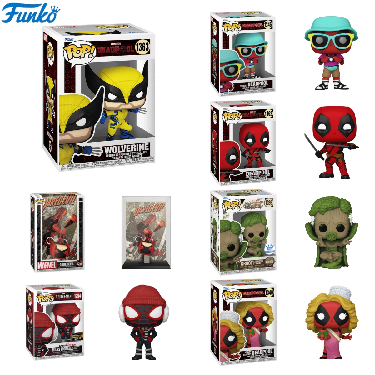 Funko Pop Figures Marvel Wolverine Deadpool Spider Man Anime Figure VINYL Model Toy Doll Collect Desktop Decoration Toys Gift