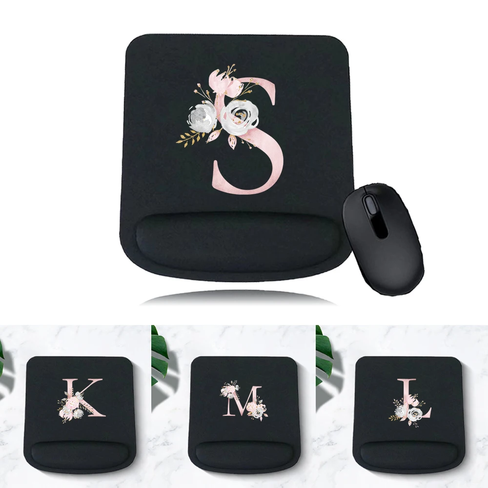 Mouse Pads Premium Desk Mat for PC Laptop Ergonomic Wrist Comfortable Support Gaming  Non-slip Mousepad Pink Flower Series