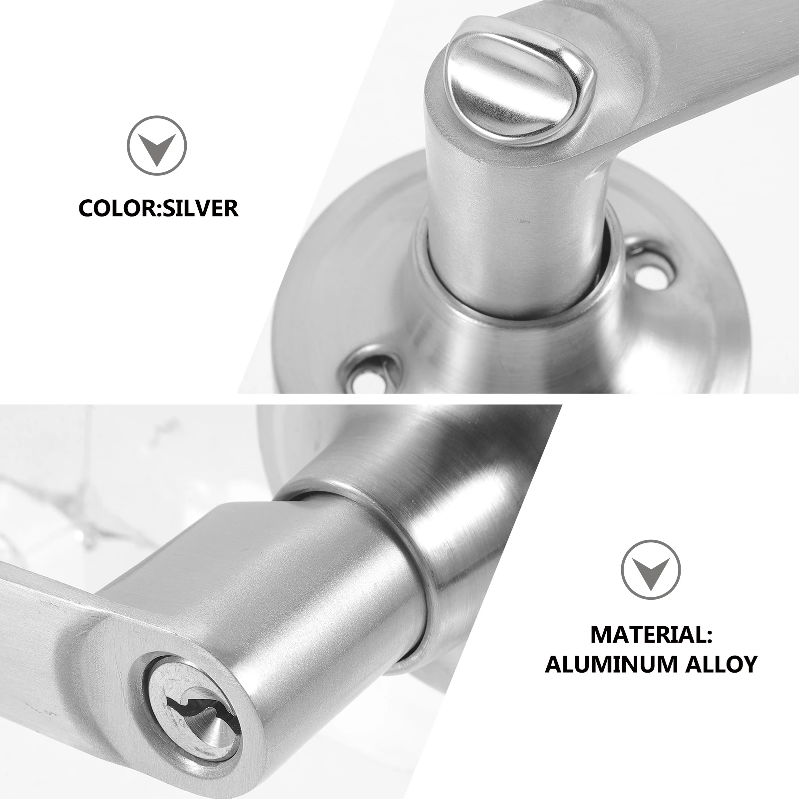 

1 Set Thickened Cylinder Spring Bolt Knob With Sturdy Durable Security Entry Handle Interior Bedroom Lock Exterior Door Knob