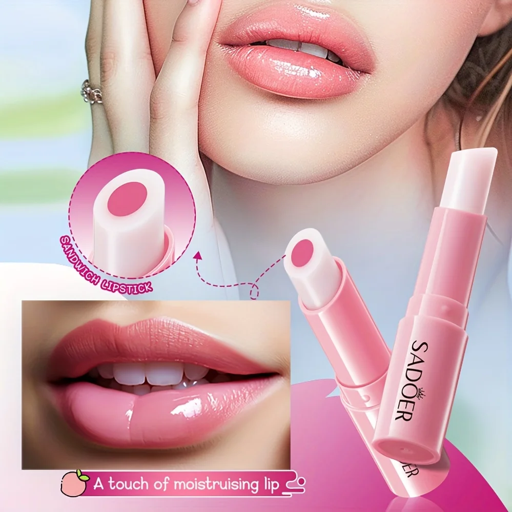 Rossetto acqua calda che cambia sandwich miele e pesca, rossetto idratante che cambia caldo 2,5 g