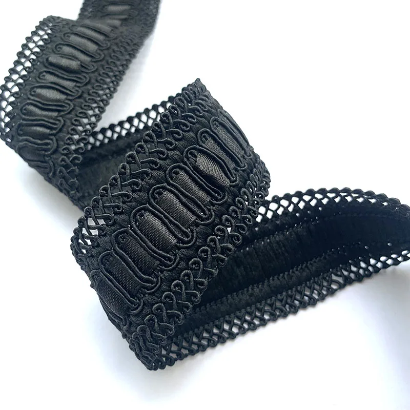 5m/16.4ft each pack Lace Sewing Trims Black white Curve ribbons Clothes Fabric curtain HandMade DIY crafts accessory decoration