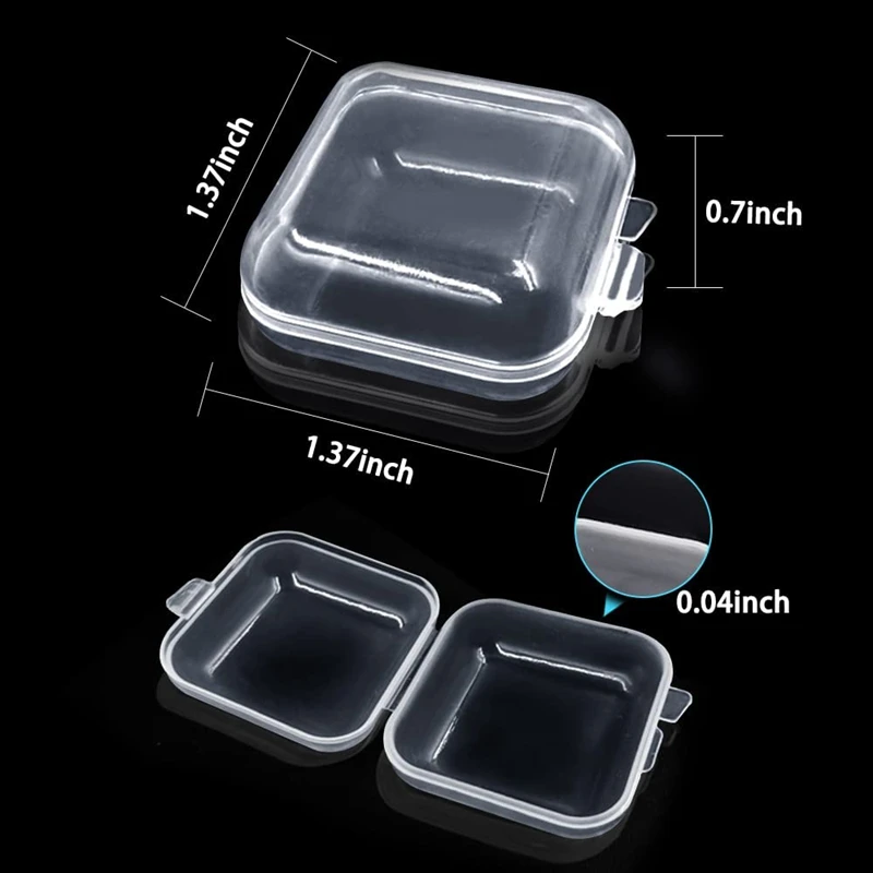 50Packs Small Clear Plastic Storage Containers,Mixed Empty Mini, Case with Lids for Small Items and Other Craft Projects-A51M
