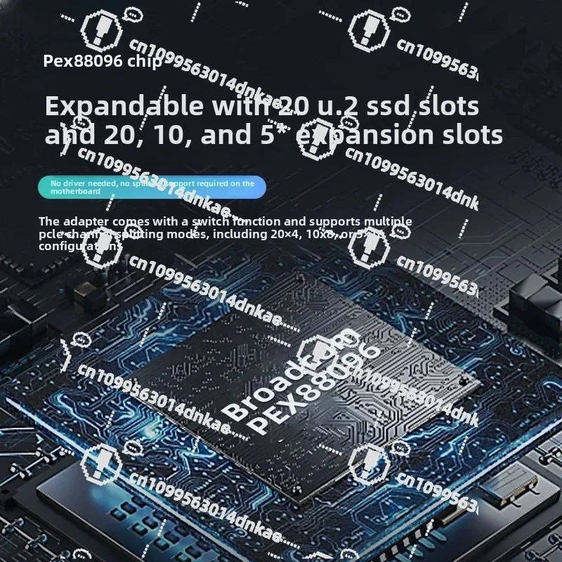 PLX88096 Expansion Card PCIE4.0 Free Splitting and Free Driving 10 8654 Interfaces