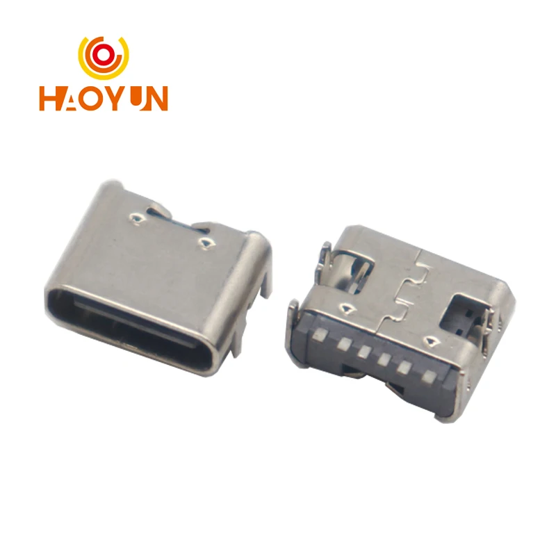 【30-10PCS】TYPE-C USB-3.1 rear stick 6P 6 pin positioning post front plug HD transmission interface fast charging connector