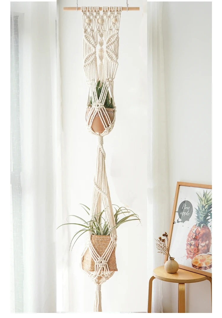 Colorful handmade macrame plant balcony pot holder beatiful plant holder