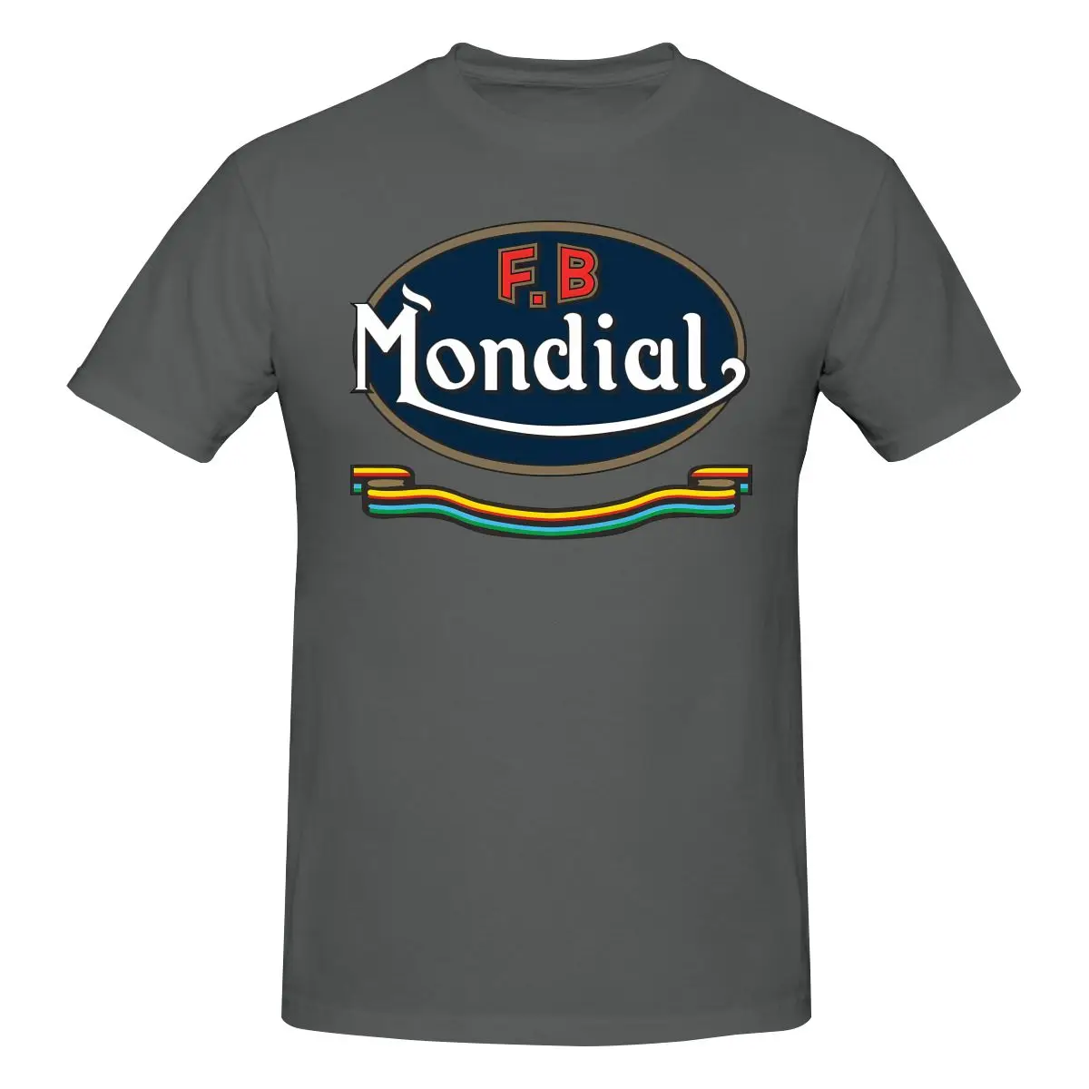 Funny Moto- Mondial Fb Ribbon Schwarz Unv Men's T-shirt Printed Tops are loose and slim fit Women's T-shirts