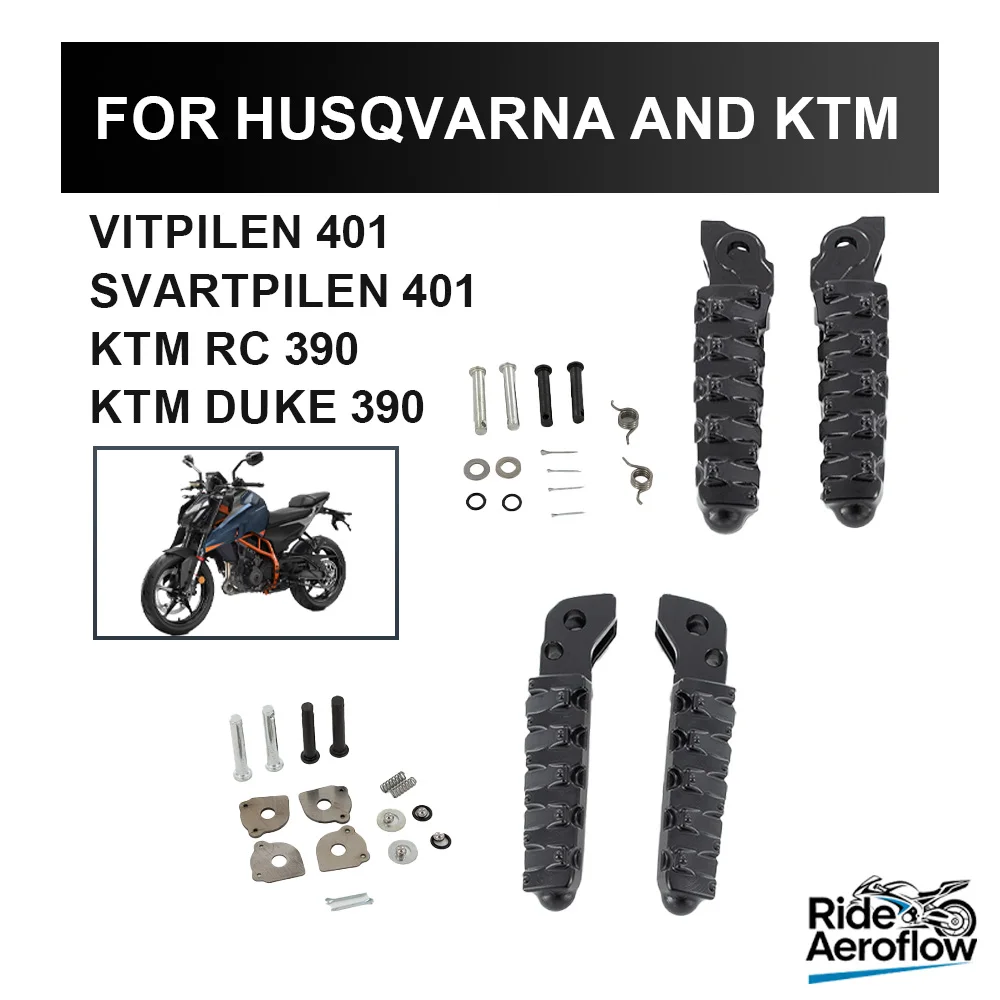 

Fit For KTM DUKE 125 200 250 390 SVARTPILEN 401 RC Motorcycle Accessories Front Foot Pegs Footrests Pedals Rear Pegs pedal Black