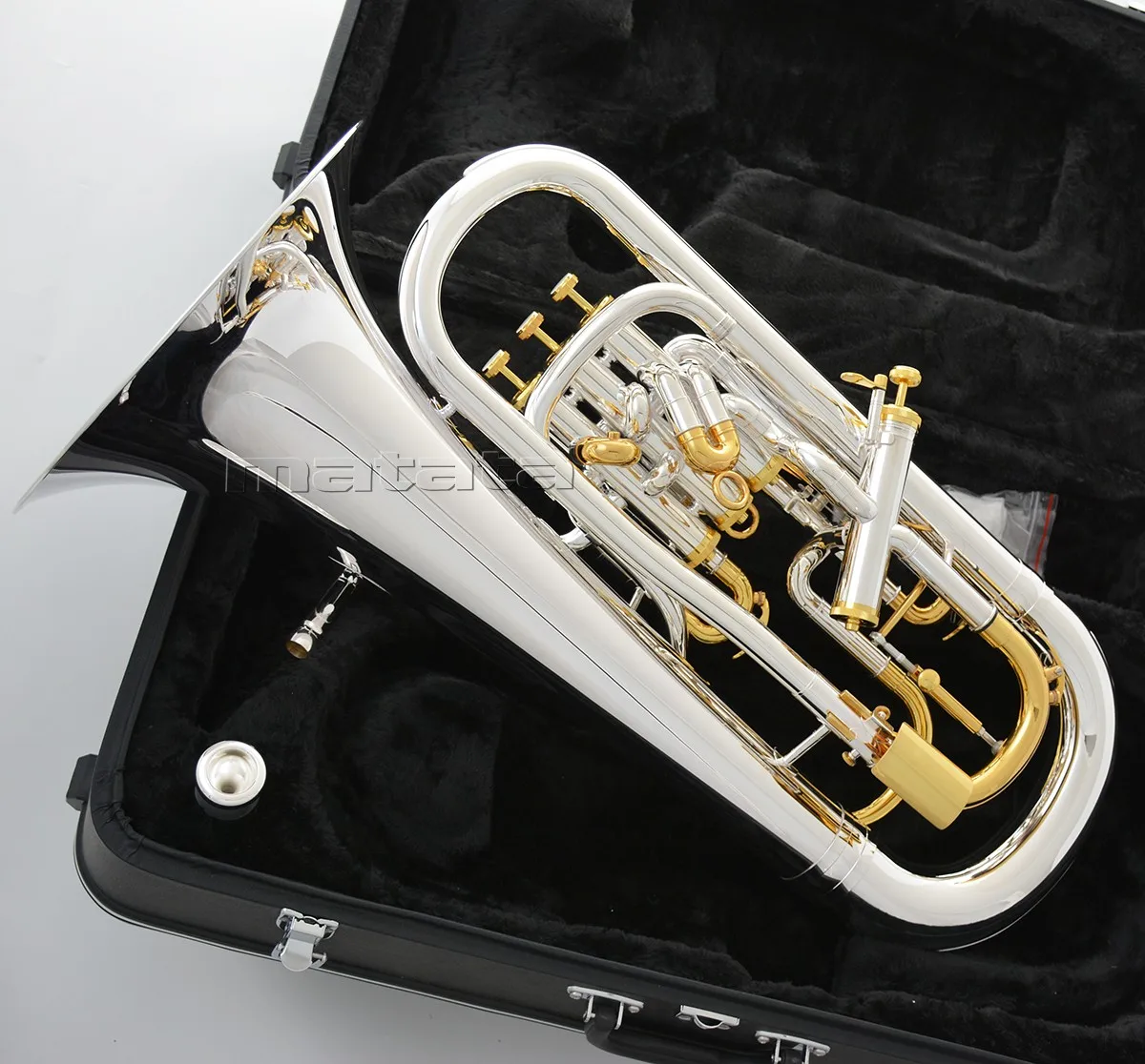 High quality Compensating System Euphonium Silver Plated With Gold Plated Trim Trigger Key