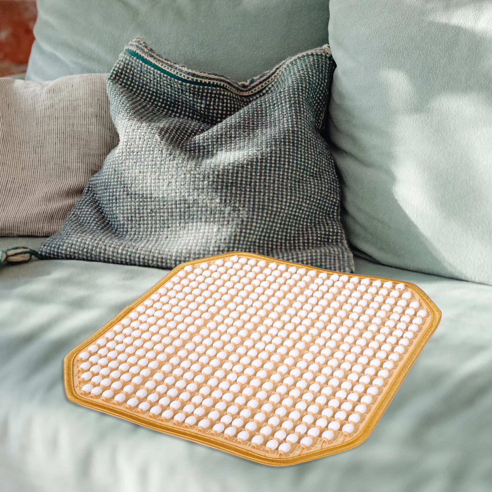 

Ceramic Chair Cushion Breathable Office Seat Cushion Portable Summer Pad for Home Car Train Airplane Seat Household Chair Pad