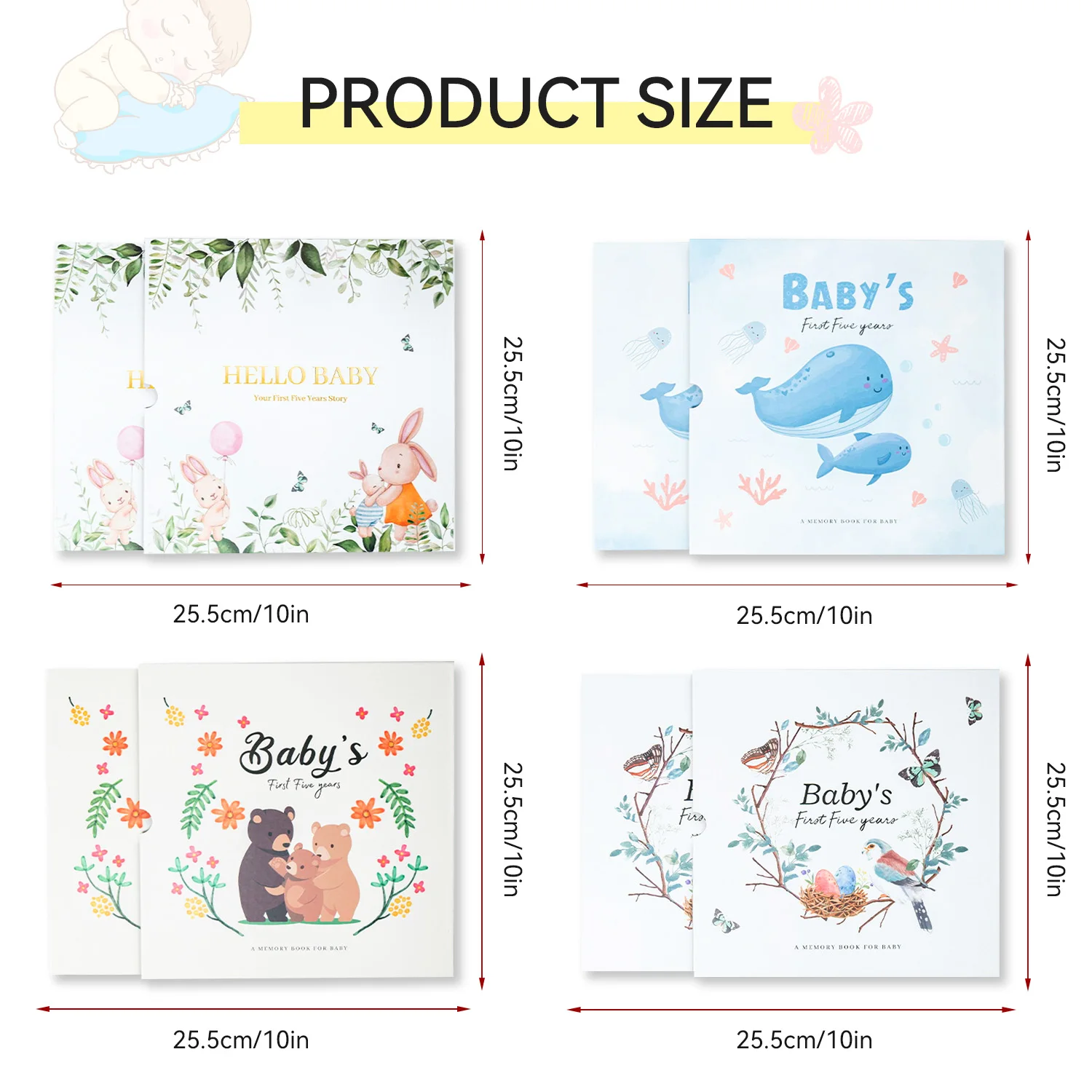 Baby Pregnancy Memory Book DIY Family Kids Record Growth Photo Album First Year Scrapbook Album Baby Memory Book For New Parents