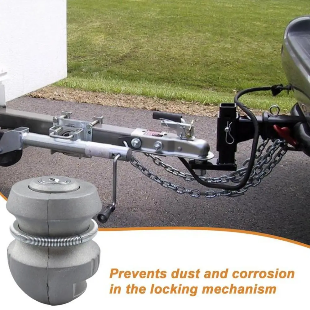 Zinc Alloy Anti-Theft Lock Dust Resistant Silver Color Ball Lock Corrosion Resistant Universal Fit Caravan Lock Tow Vehicles