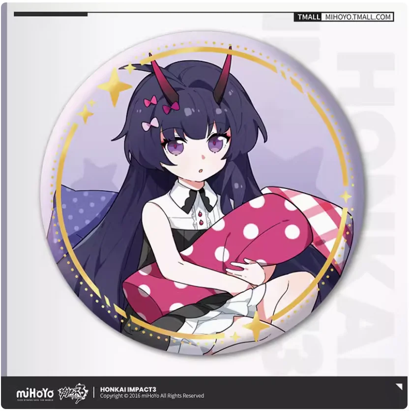 2024 Anime Honkai Impact 3 Herrscher of Very Small Series Tinplate Badge Raiden Mei Herrscher of Thunder Baji Brooch Button