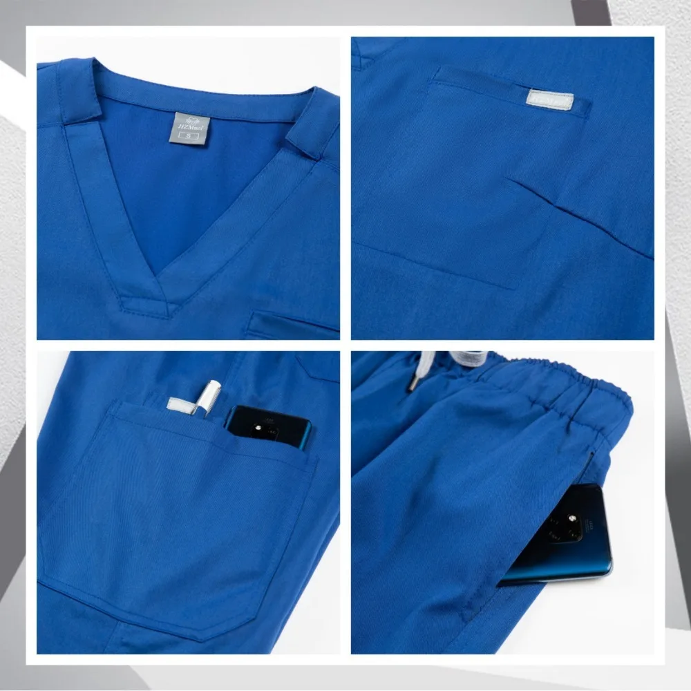 Hospital Dental Clinic Work Wear Doctor Operating Room Nurse Clothing Short Sleeved Beauty Salon Spa Scrub Sets Pharmacy Uniform