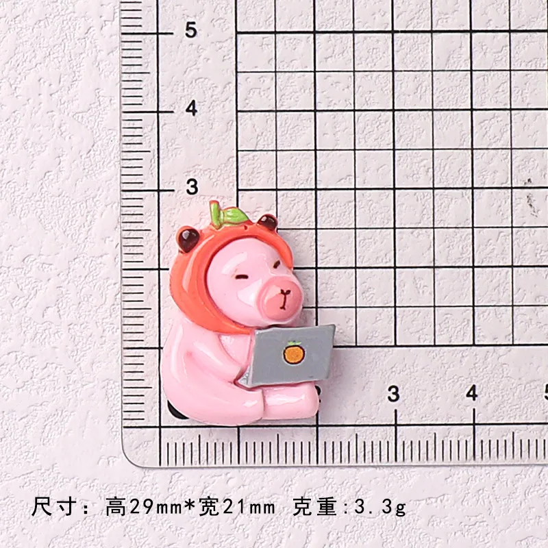 Capybara New Pink Resin Cartoon Cabochon 20pcs Resin Flatbacks for DIY Decoration Accessories Wholesale Ornament Bulk Supplier