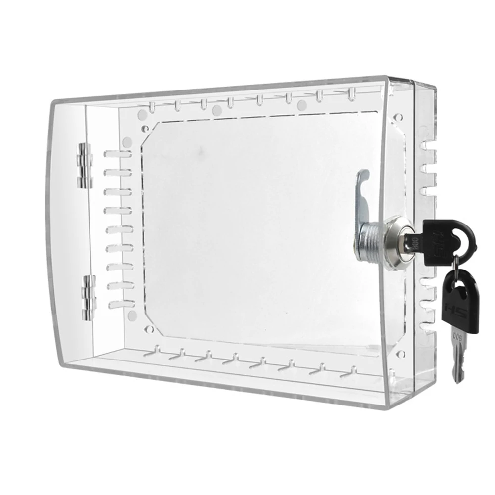 

Thermostat Lock Box with Key Lock for Wall Mounted Thermostats Transparent Cover Protects Against Damage and Unauthorized Access