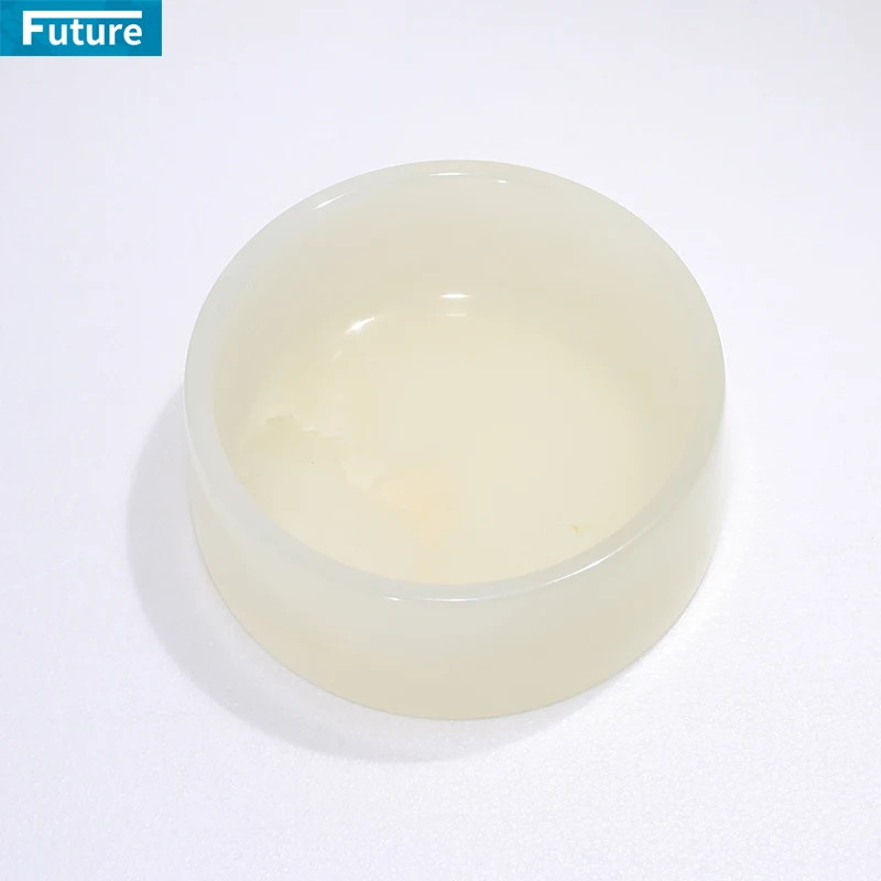 Luxury Polished White Onyx Pet Food Bowl Eco-Friendly for Food Storage
