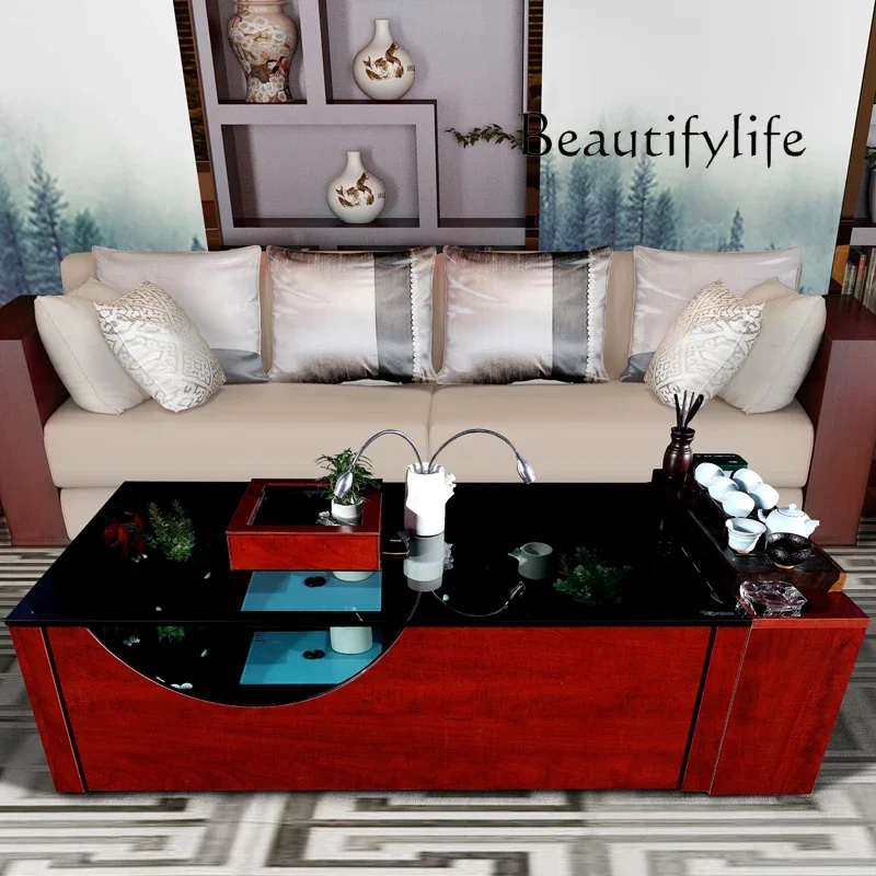 

yj9 Coffee table fish tank living room rectangular multi-functional creative lazy ecological water-free glass coffee table