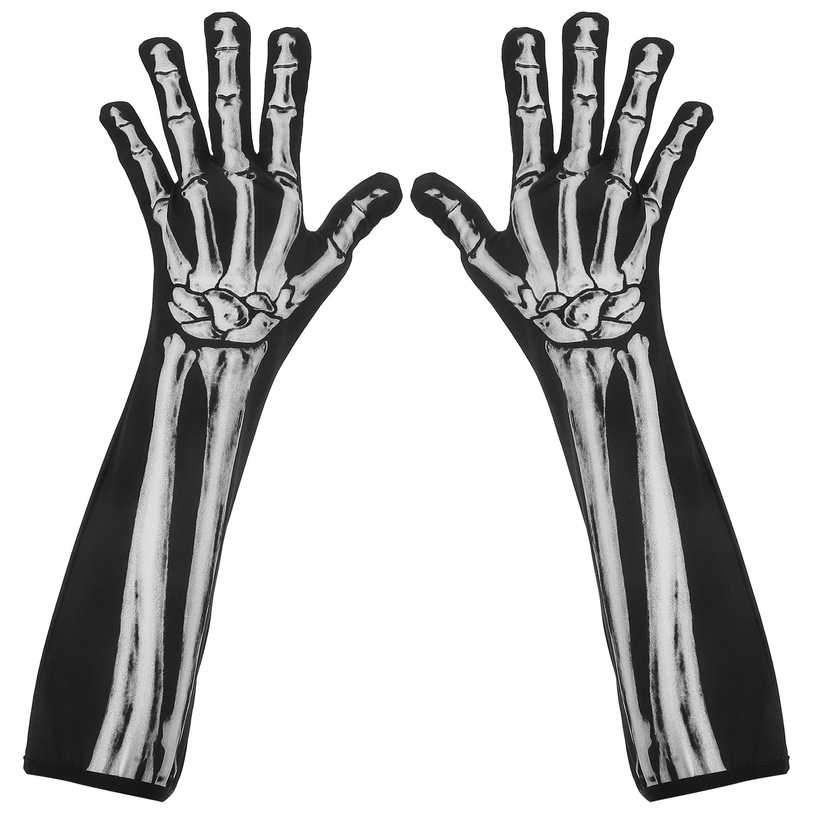 

Gloves Premium Material Full Finger Skull Pattern Halloween Accessories Breathable Unisex Teens Adults Party Favors