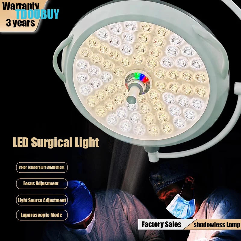 TDOUBUY High Quality Medical Hospital Operating Room Surgical Double Head Ceiling Shadowless Surgery Lamp For  Oral Lighting