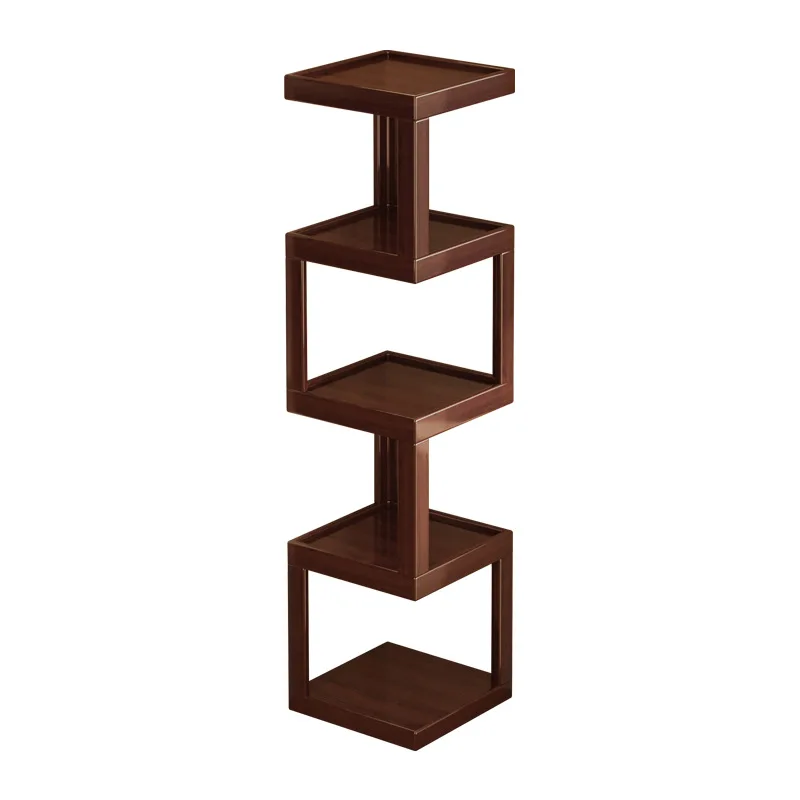 Rotary shelf household living room corner finishing rack integrated against the wall study simple bookshelf corner storage rack