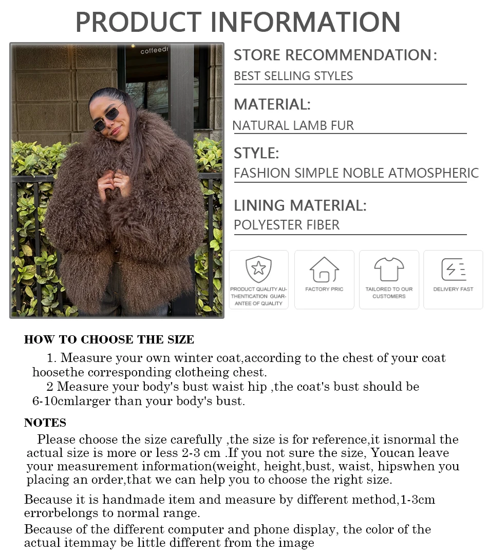 Mongolian Lamb Fur Jackets Ladies Sheep Skin Coat 2024 Winter Warm Tibetan Lamb Coat Hot Selling