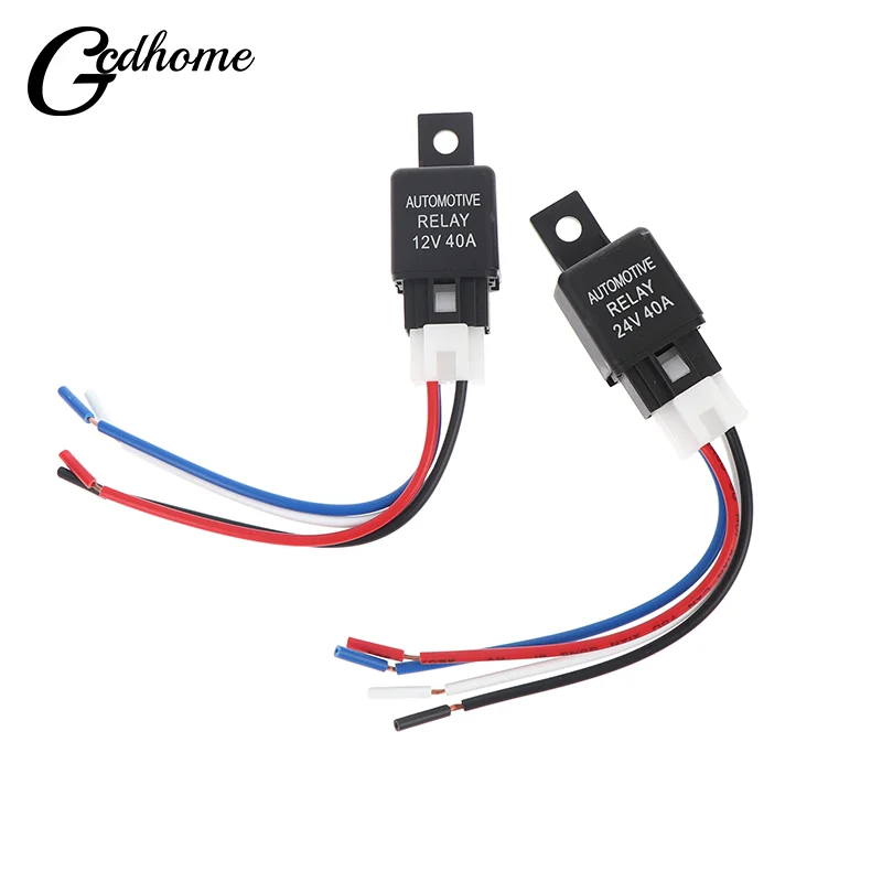 Automotive Black Relay 12V 24V SPST 40A 4 Pin for Car Strobe Lights Ideal for Replacement and Upgrade Projects