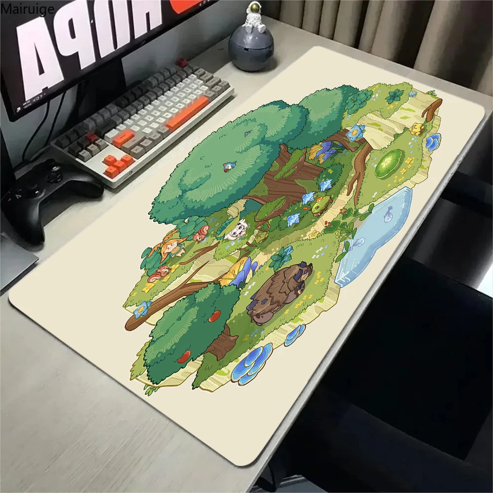 Cute Green Anime Mouse Pad Gamer Computer New HD Mousepad Desk Mats Anti-wrinkle Non-Slip Natural Rubber Computer Mouse Mat