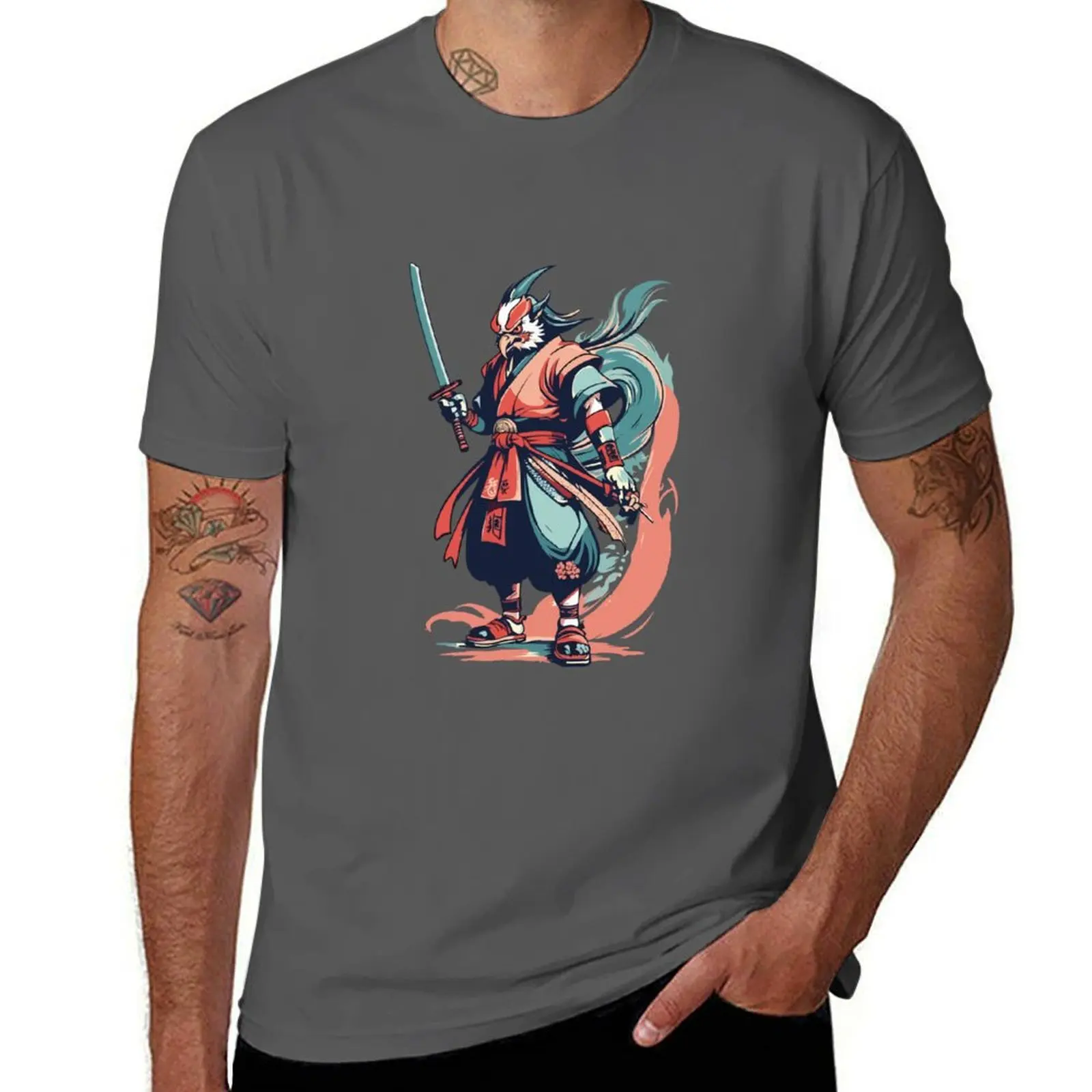 

Tengu Warrior with a Sword T-Shirt All Weather Casual Short Sleeve