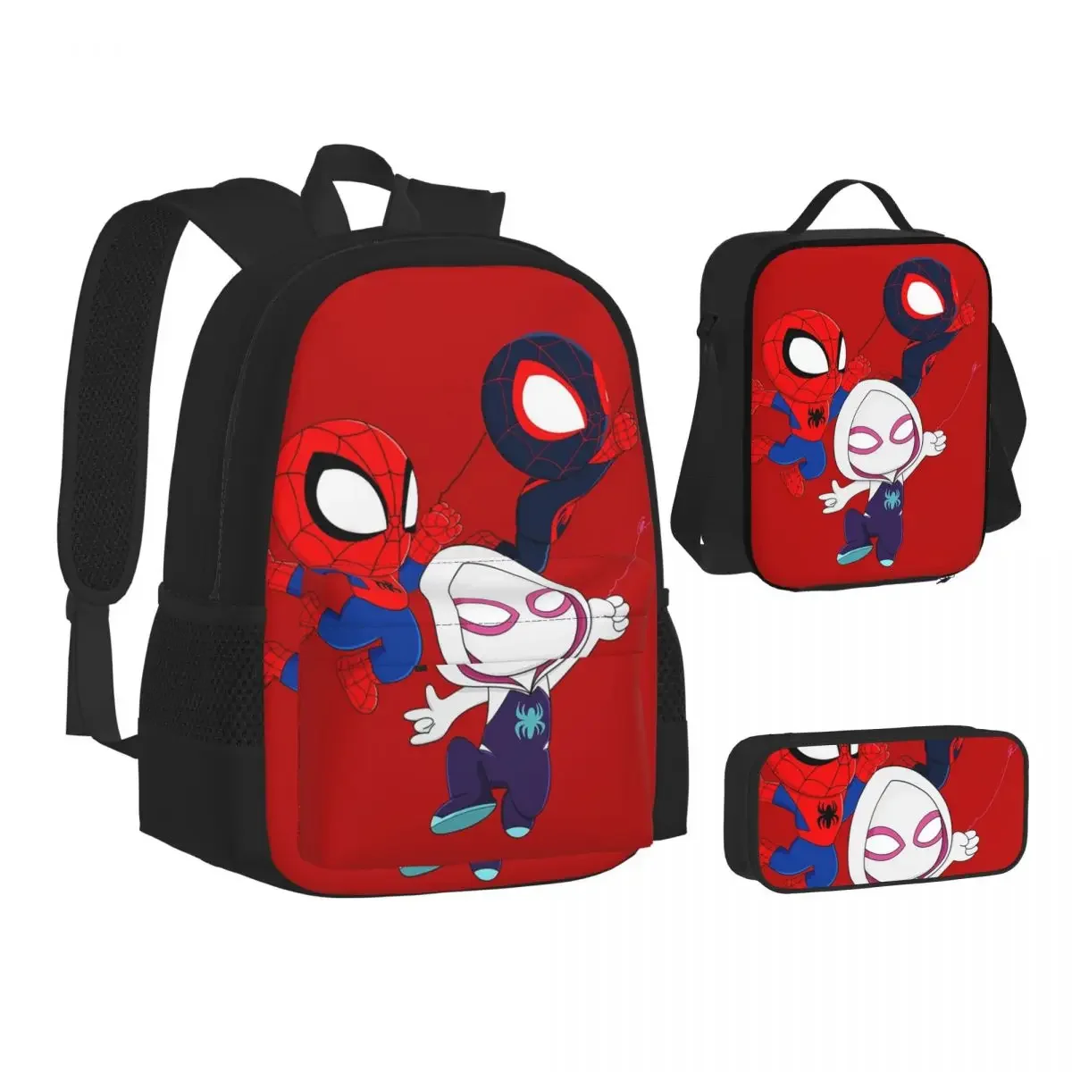 

Ghost Spider (2) Backpacks Boys Girls Bookbag Children School Bags Cartoon Kids Rucksack Lunch Bag Pen Bag Three-Piece Set