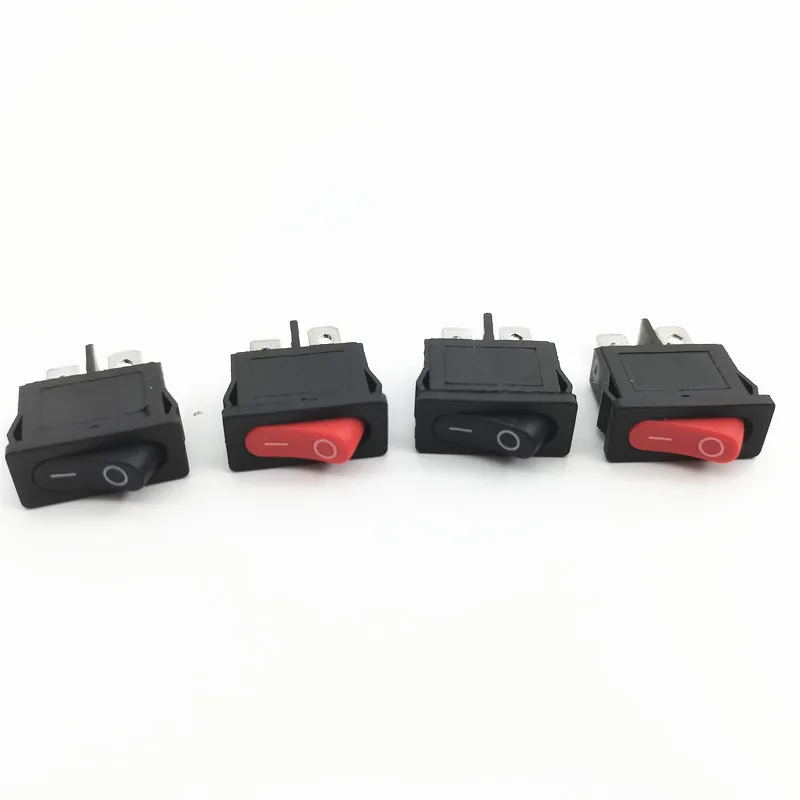 5Pcs KCD1-110 10x22mm  Black Super Thin Rocker Switch NO/OFF 2 Pin Small Instrument Power Switch