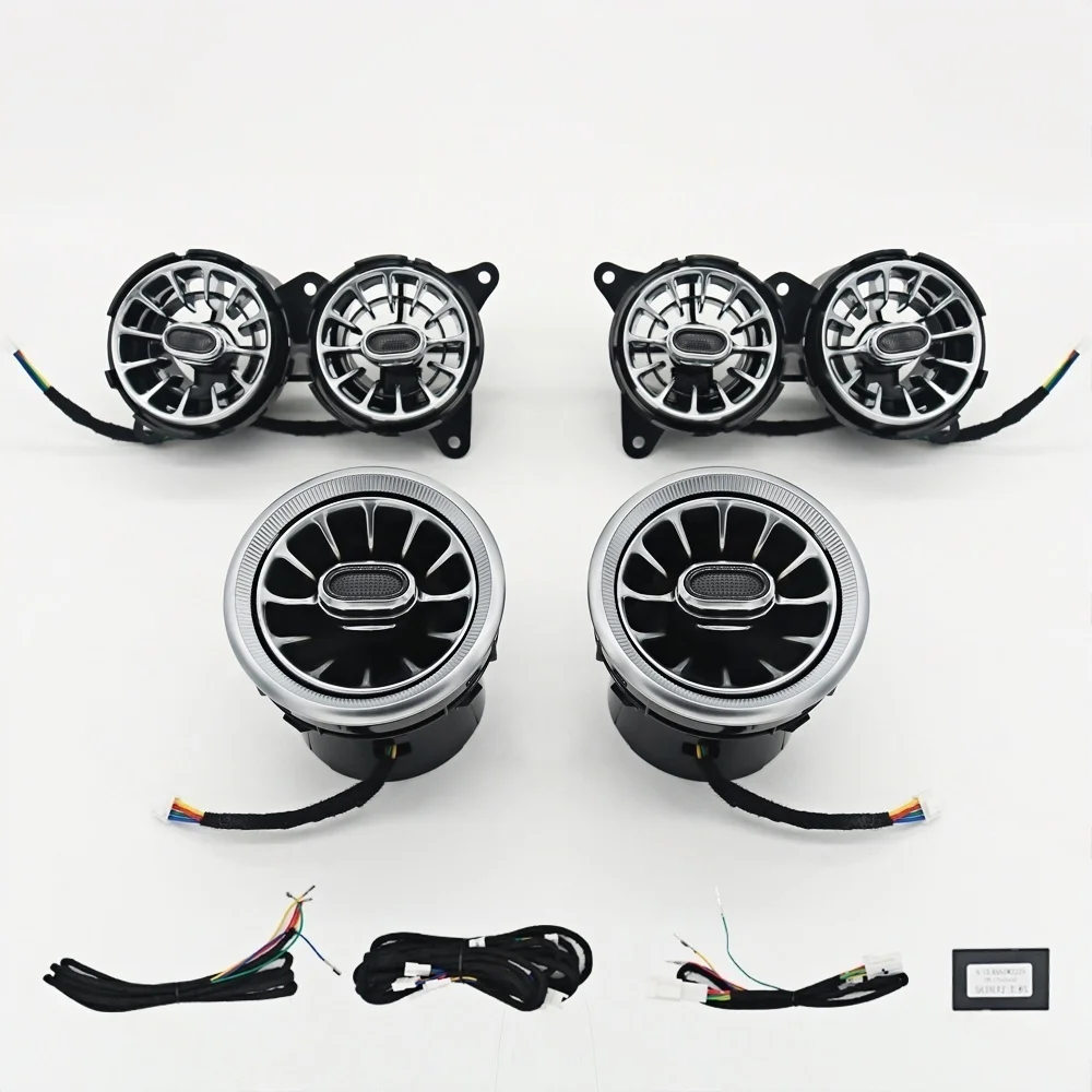 7/64 Farbige LED Turbo Klimaanlagen-Lüftungsöffnung Ambientebeleuchtung für Mercedes-Benz S-Klasse W222 S400 S450 S320 S350 3D Rotierender Lautsprecher