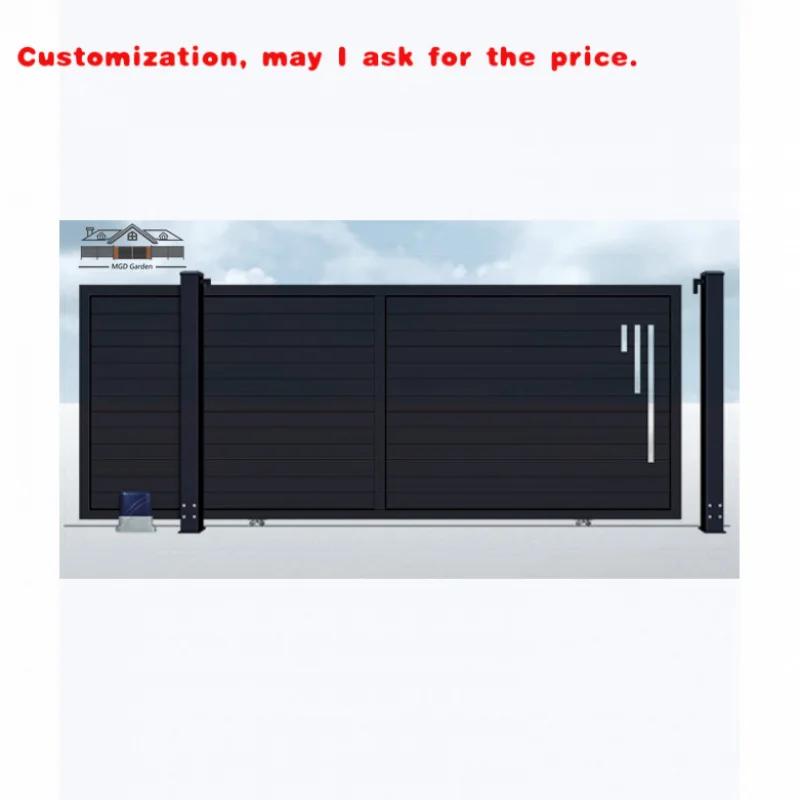 

custom.Custom Driveway Sliding Door Aluminum Fence Garden Full Privacy Real Estate Gate