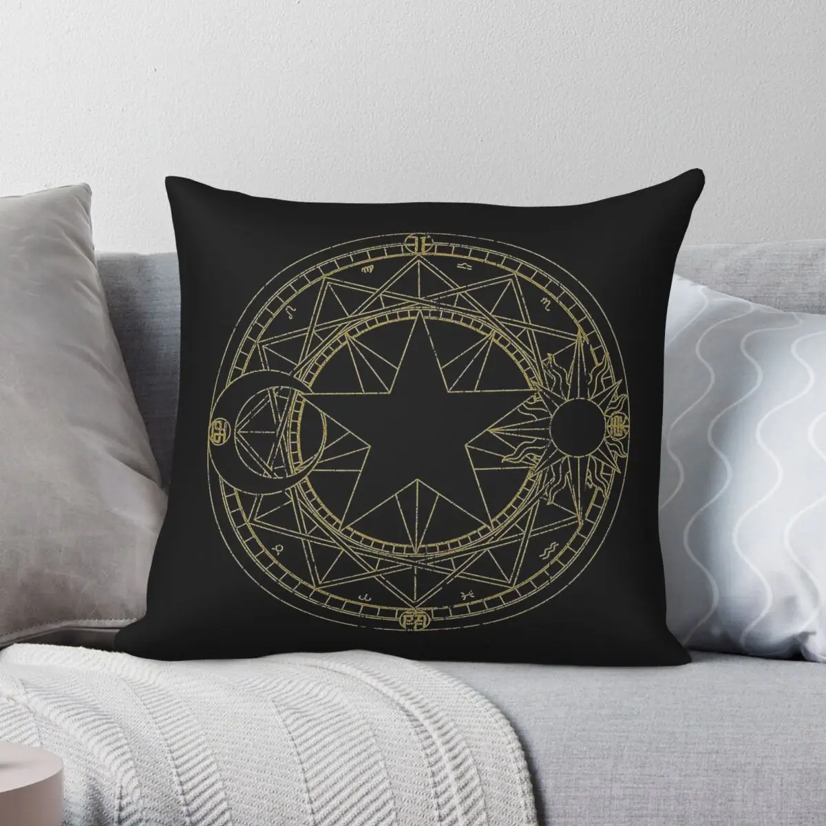 Cardcaptor Sakura Magic Circle Square Pillowcase Polyester Linen Velvet Creative Decorative Throw Pillow Room Cushion Cover