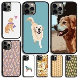 Cartoon Golden Retriever Dog Phone Case Cover For iPhone 16 15 14 SE 2020 XR XS 11 12 13 Mini Pro MAX Plus