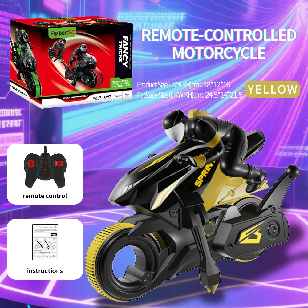 Nueva motocicleta acrobática RC 360 °   Vehículo de deriva de alta velocidad con rotación para niños, modelo de coche de control remoto con funciones rápidas y diversas