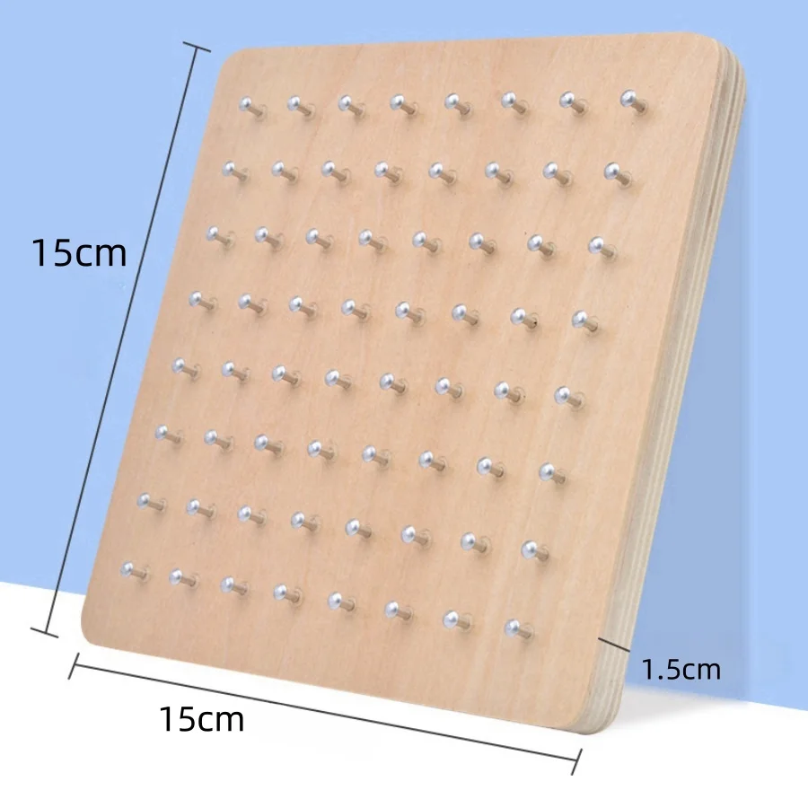Outil d'enseignement créatif Montessori, petite planche à ongles, Puzzle, exercice de réflexion, forme géométrique, Cognition de la forme de couleur